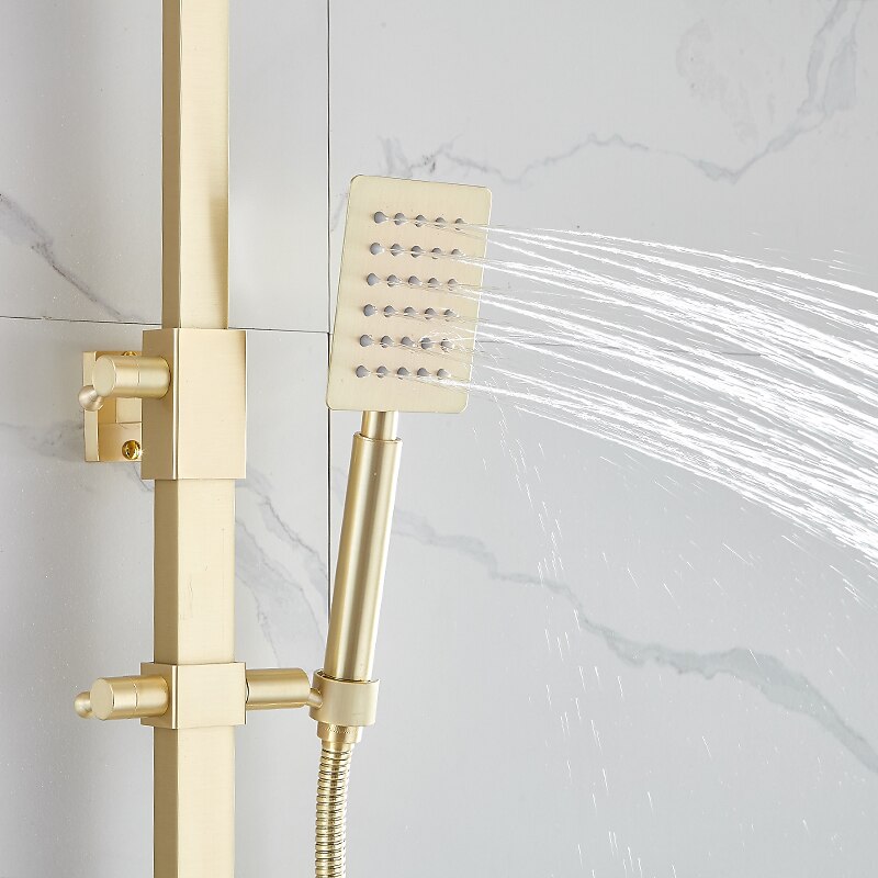 Shower Faucet,Shower System Rainfall Shower Head System Body Jet Massage Set - Handshower Included pullout Rainfall Shower Antique Vintage Style Nickel Brushed Mount Inside Ceramic Valve4