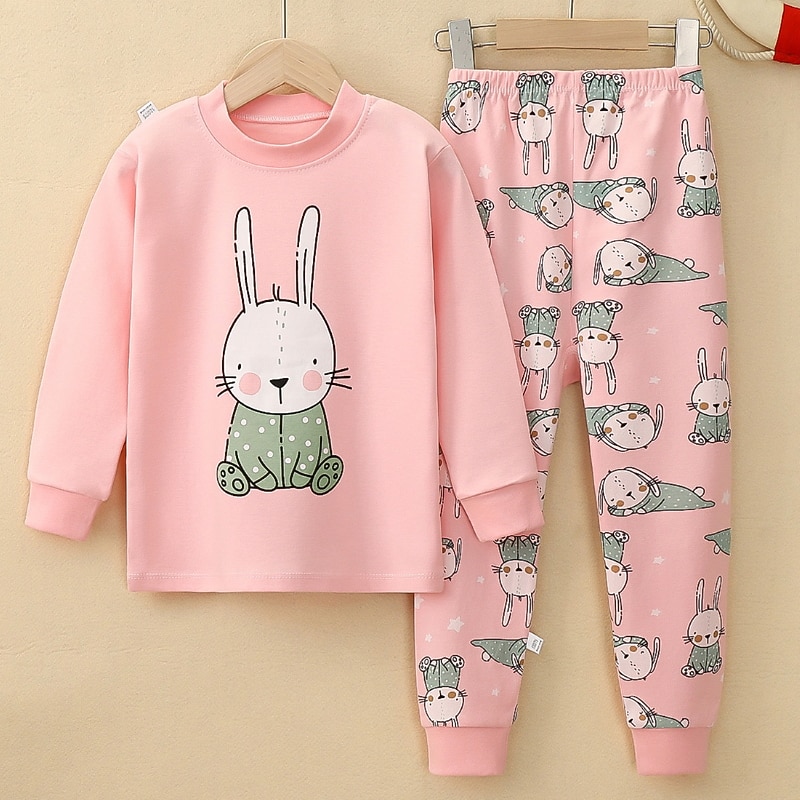 Girls' 3D Animal Pants Set Clothing Set Long Sleeve Fall Winter Active Daily Kids 2-12 Years Vacation Regular Fit - Main Image