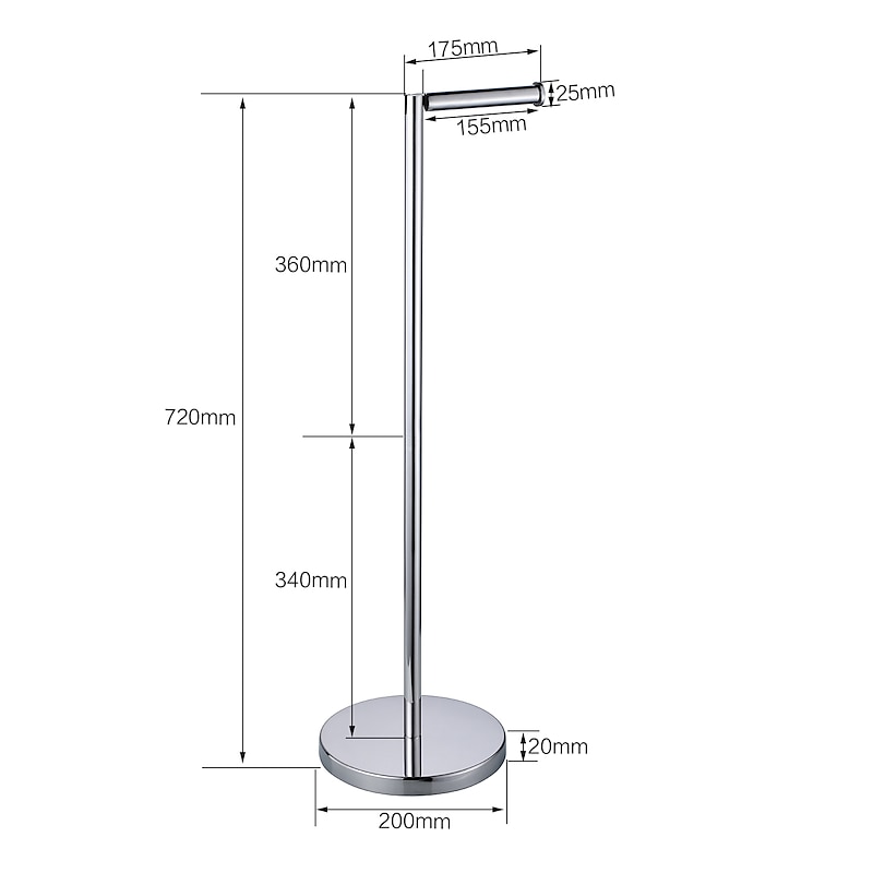 Free Standing Toilet Paper Holder Stand Mirror Polish Finished 304 Stainless Steel Rustproof Tissue Roll Holder Floor Stand Storage for Bathroom (Chrome)4