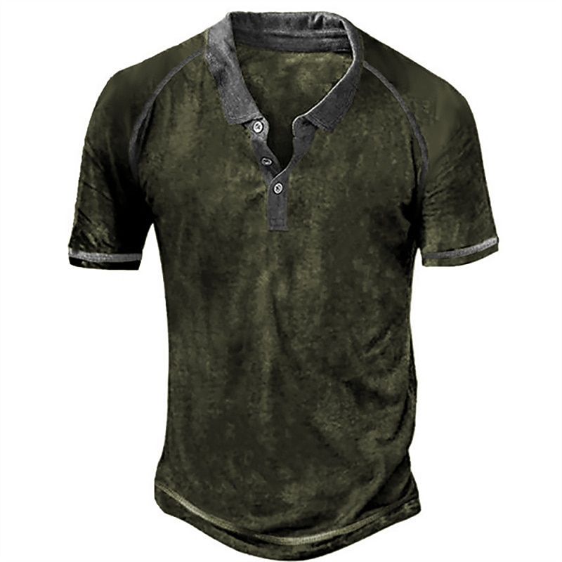 Men's Polo Shirt Golf Shirt Outdoor Street Turndown Short Sleeves Fashion Designer Graphic Button-Down Print Summer Spring Regular Fit Blue Green Khaki Gray Polo Shirt3