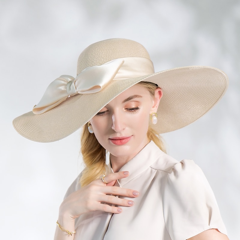 Elegant Wedding Polyester Hats with Sashes / Ribbons / Satin Bowknot 1pc Wedding / Party / Evening Headpiece2