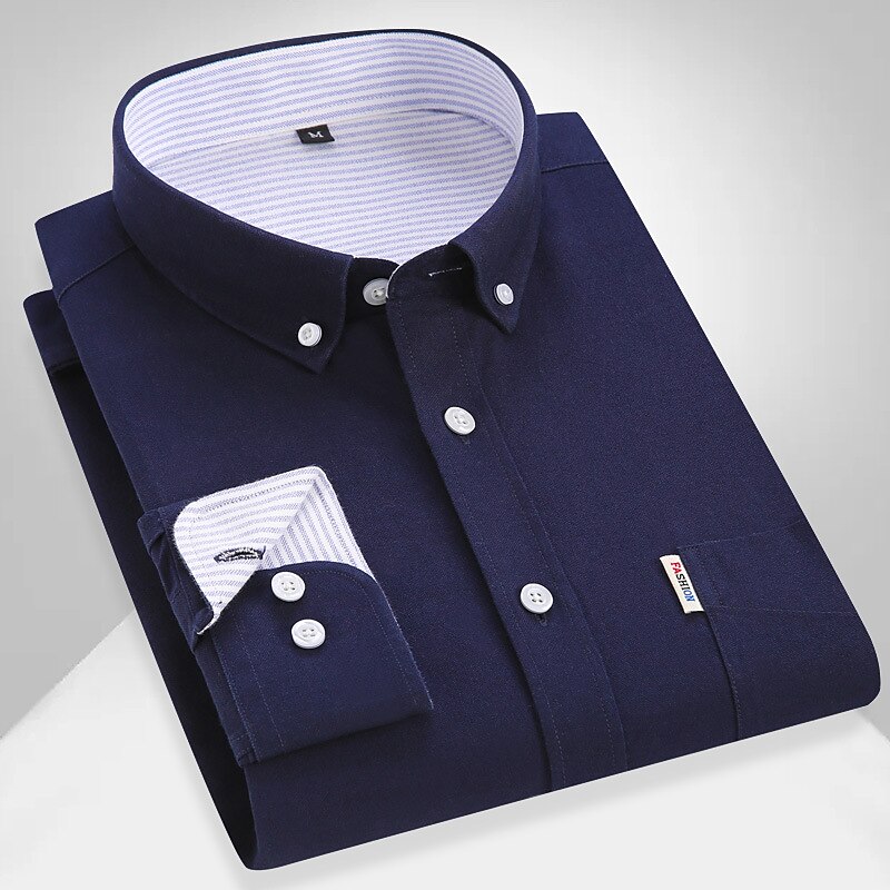Men's Dress Shirt French Cuff Shirt Button Down Shirt Collared Shirt Oxford Shirt Waves Wedding Street Black Pink Blue Gray Long Sleeve Turndown Spring &  Fall Clothing Apparel Button-Down4