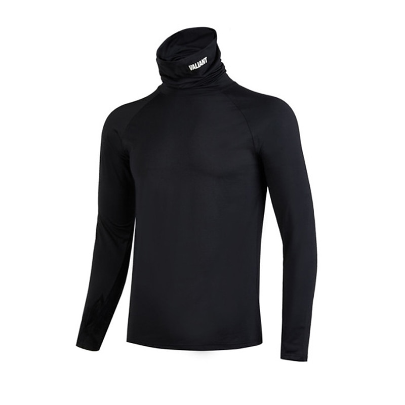 Men's T Shirt Turtleneck shirt Cool Shirt Long Sleeve Shirt Long Sleeve Rolled collar Spring &  Fall Camo / Camouflage Casual Comfortable Essential Outdoor Vacation Street Black Top Tee for Men3