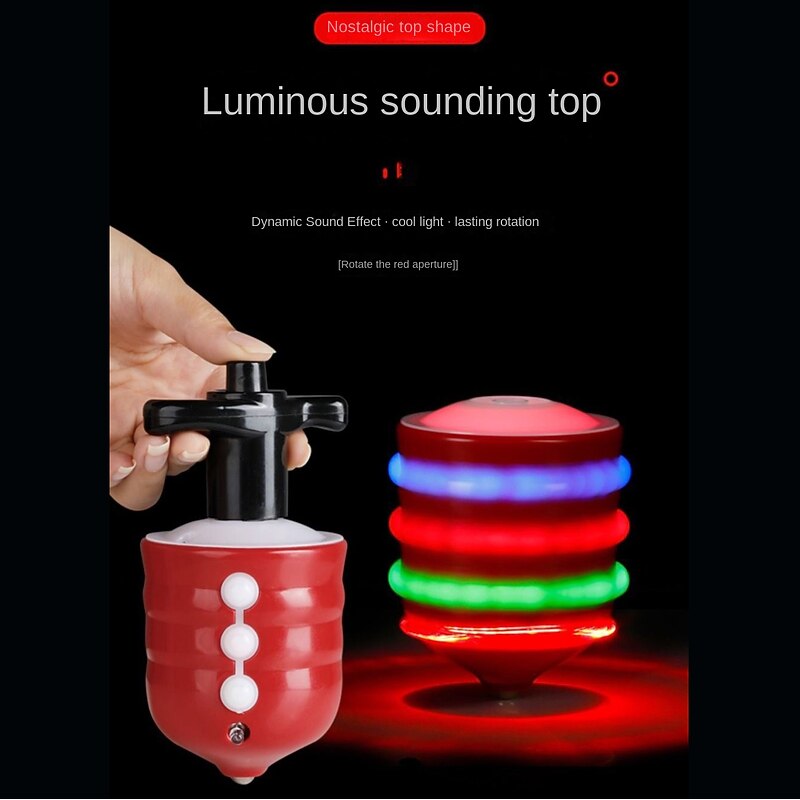Rotating Gyro With Sound And LED Light Music Spinning Top Pressing Style/Imitation Wood/Magnetic Flashing Children Luminous Toysfor Gift for Boy&Girls4