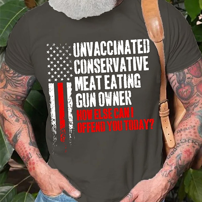 Veterans Day Men's Patriot Patriotic Veteran Graphic Letter T shirt Casual Style 100% Cotton Short Sleeve Graphic Shirt Black Wine Red Comfortable Tee Street Casual Fashion Designer2