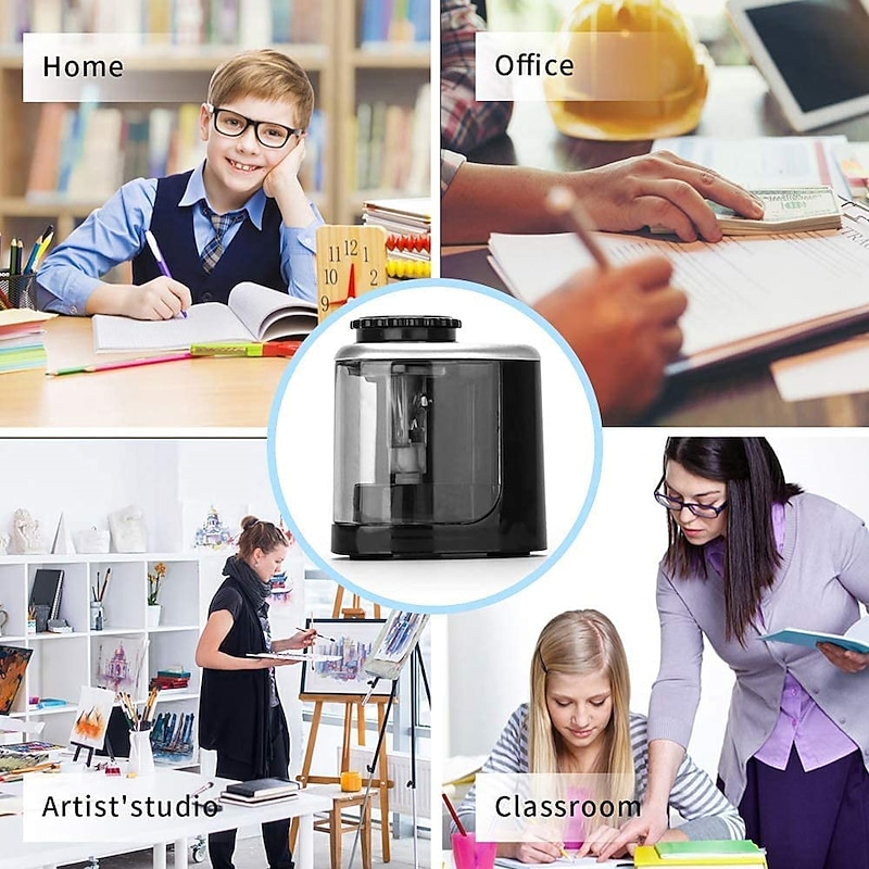 Pencil Sharpener Electric Pencil Sharpeners Blade to Fast Sharpen Suitable for Colored Pencils(6-8mm) School Pencil Sharpener/Classroom/Office/Home, Back to School Gift4