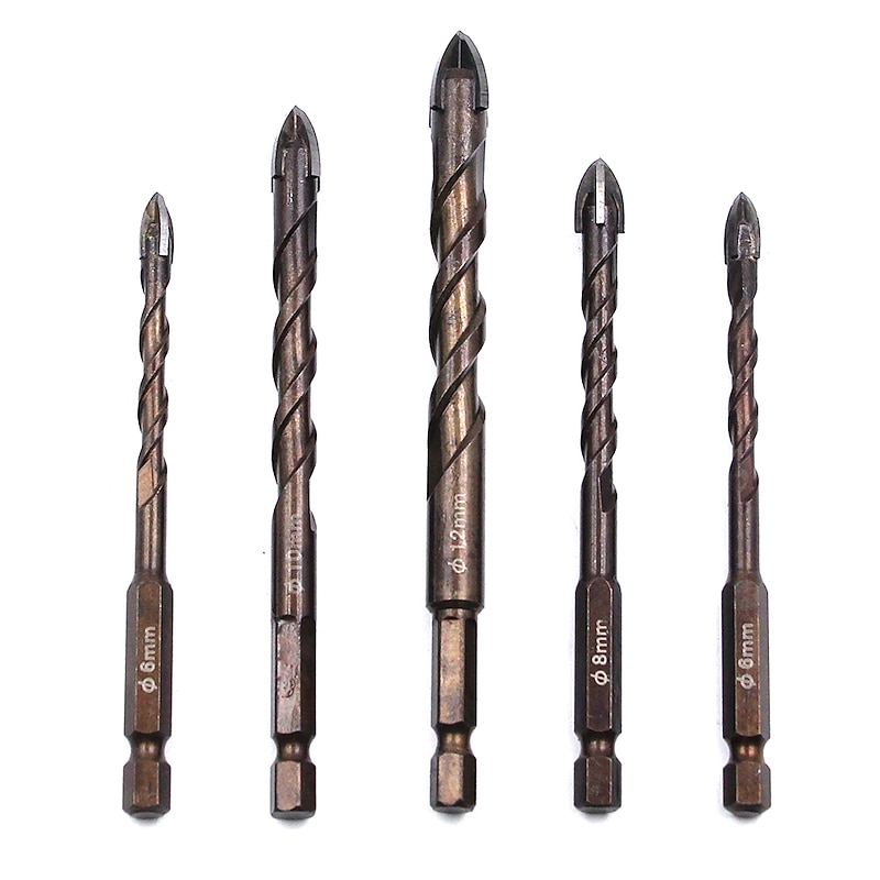 Cross Hexagon Tile Glass Cement Metal Ceramic Wood Plastic Hole Saw Triangle Alloy Drill Bit Size  6mm 8mm 10mm 12mm