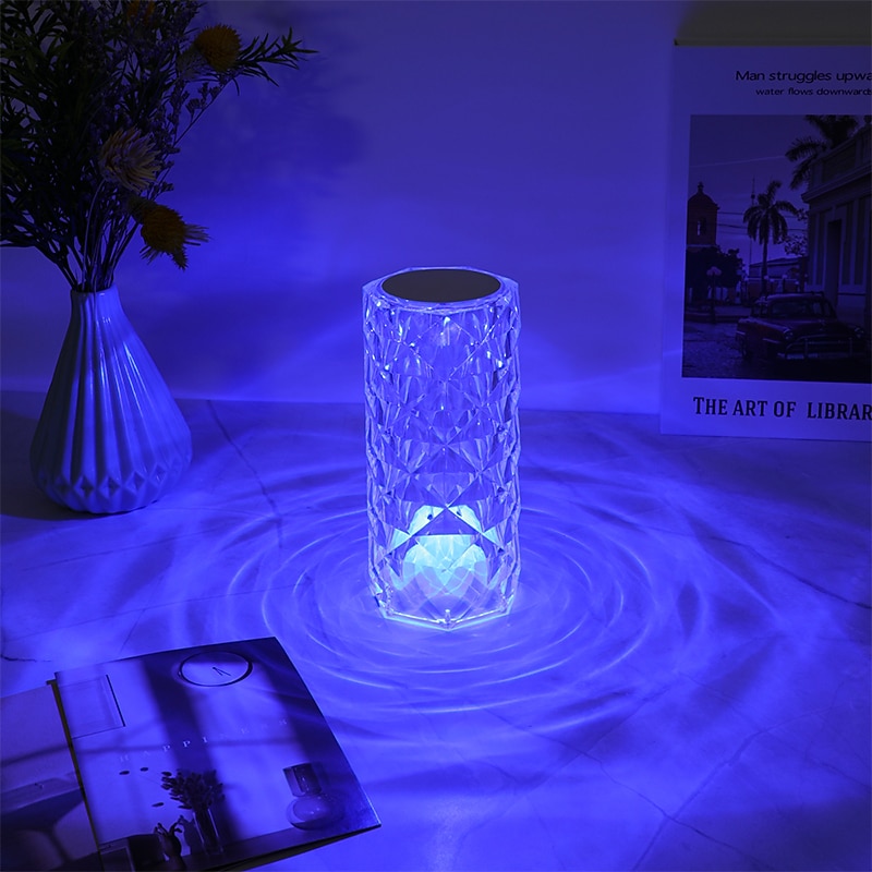 Crystal Light Lamp Color Changing Lamps Table Lamp with Touch Control Diamond LED Night Light Rechargeable Rose Romantic Date Lighting Decor for Festival, Home, Restaurant, Bar4