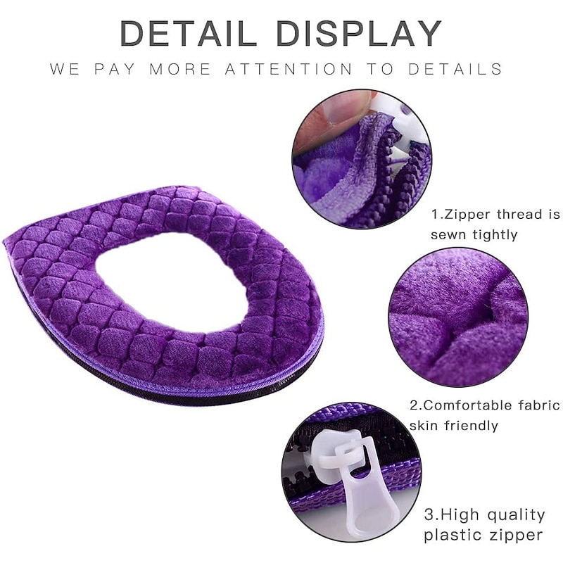Toilet Seat Cover Cushion Universal Plush Toilet Seat Cover Warm Toilet Seat Cover Cute Knitting Handle Toilet Seat Cover2