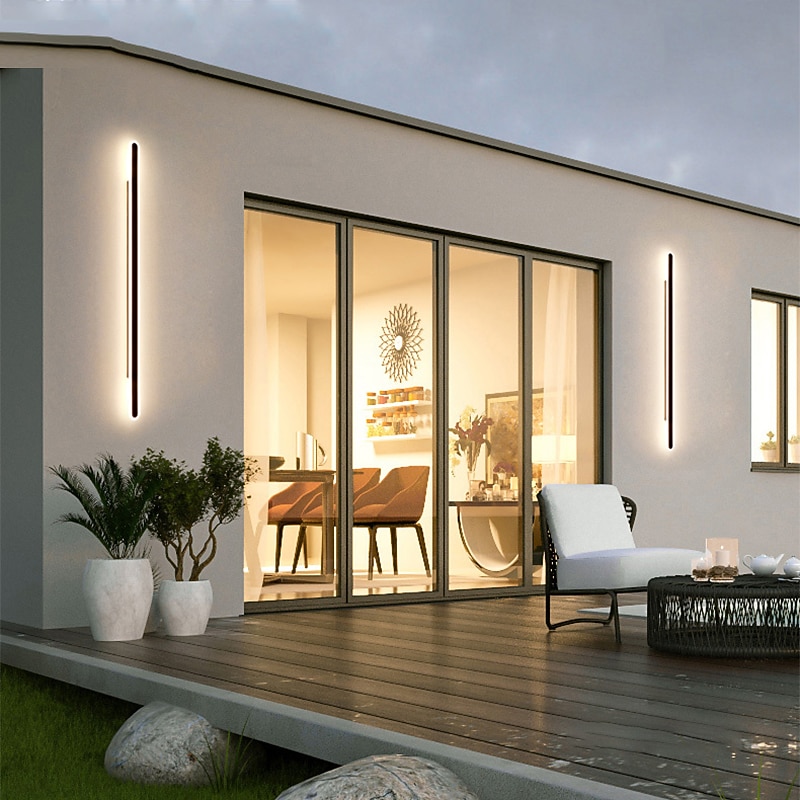 LED Nordic Style Outdoor Wall Lights 100cm Indoor Wall Lights Living Room Outdoor Metal Wall Light IP65 85-265V 25 W4