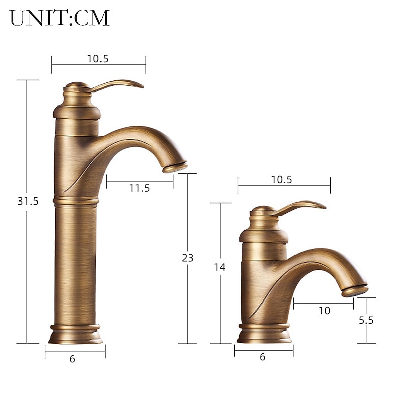 Single Handle Bathroom Faucet,Brass One Hole Waterfall/Centerset, Brass Traditional Bathroom Sink Faucet Contain with Cold and Hot Water2