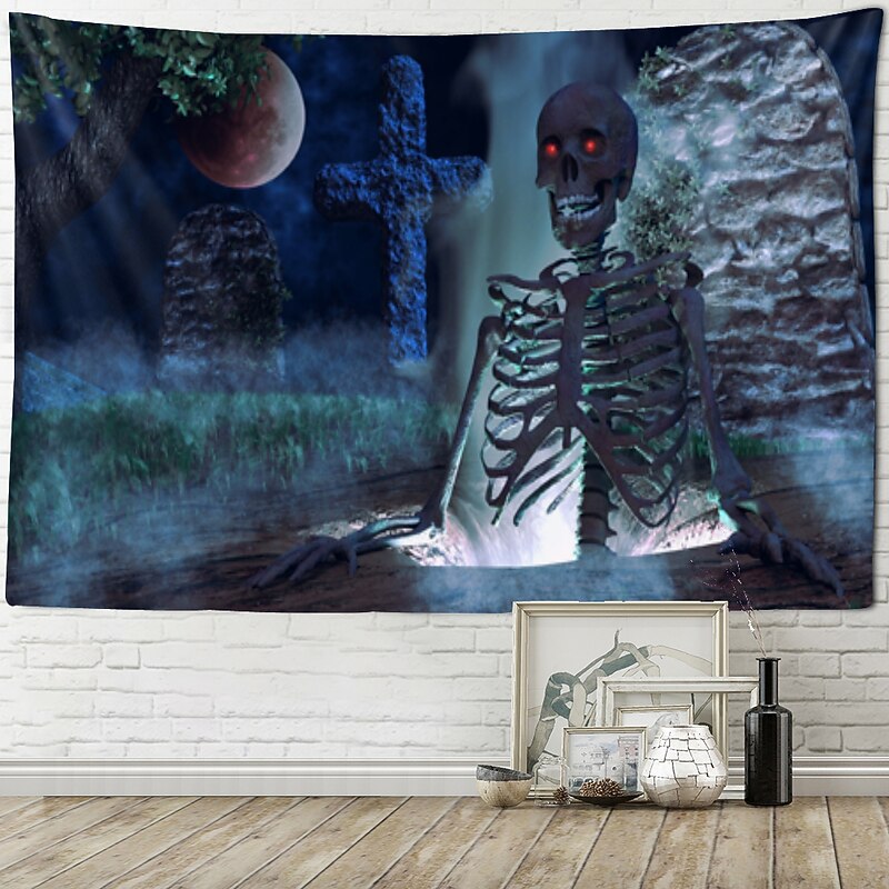 Halloween Wall Tapestry Art Deco Blanket Curtain Hanging Home Bedroom Living Room Decor Horror Bloody Halloween Decorations4
