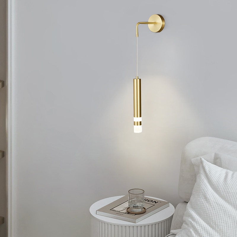 Indoor Creative Modern Nordic Style Indoor Wall Lights Bedroom Dining Room Copper Wall Light 220-240V 10 W3