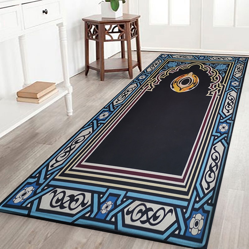 Muslim Prayer Rug Flannel Bathroom Carpets Rugs Bath Mat Bath Rugs Anti-Slip Kitchen Mats Bathroom Mat Bathroom Carpets for Halloween Decoration2