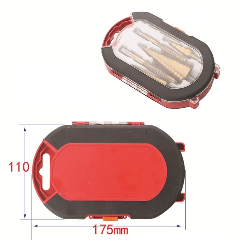 6 Pcs Titanium Plating Drill Bit Set 2022 High Speed Reaming Pagoda Sawtooth Set Premium Metal Step Drill Bit Multiple Hole Stepped Up Bits for DIY Lovers 9