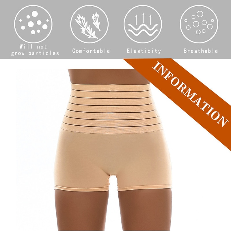 Corset Women's Control Panties Shapewears Office Running Gym Yoga Black White Khaki Cotton Sport Breathable Seamed Tummy Control Push Up Solid Color All Seasons Home Outfits4