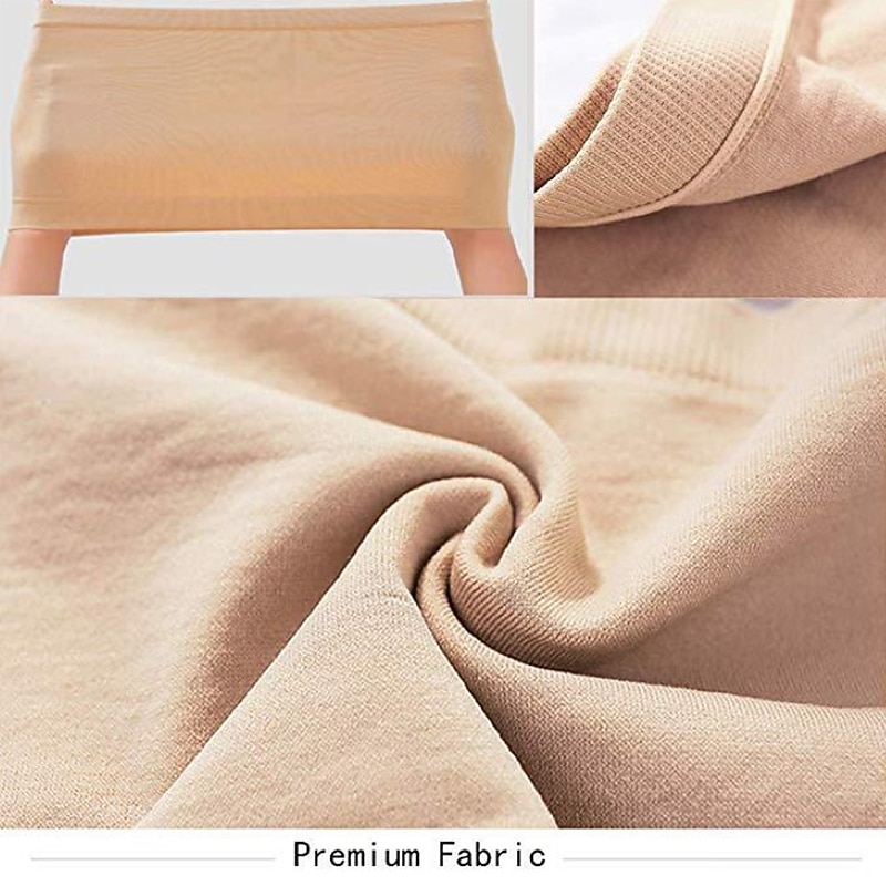 Women's Bandeau Bra Strapless Tube Top Plain Beige Stretch Comfortable Soft Breathable Underwear Spring Summer Casual Daily Invisible Lightweight Seamless4