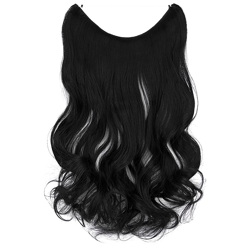 Curly Wavy Synthetic Hair 20 inch Hair Extension Micro Ring Hair Extensions 1pc / pack Soft Women's Girls'2