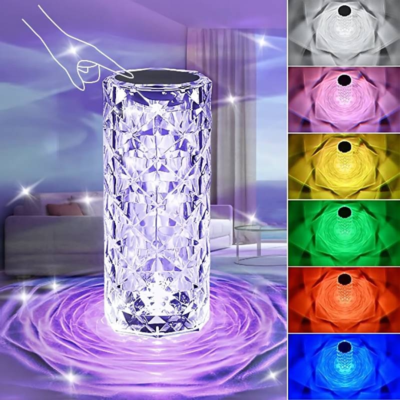 Crystal Table Lamp Ambient Lamps Christmas Gift Modern Contemporary USB Powered For Bedroom Girls Room Crystal <5V
