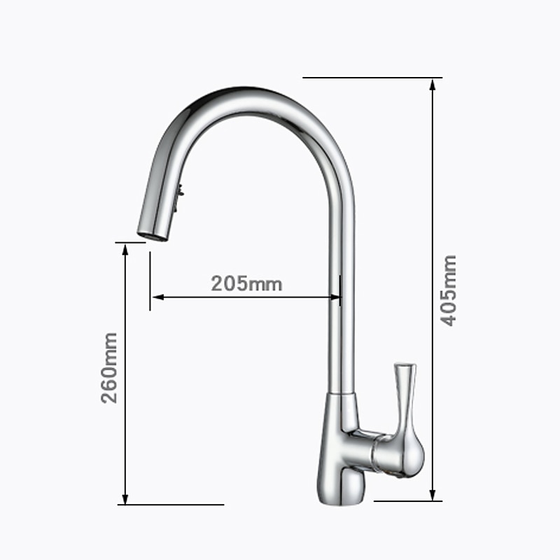 Kitchen Faucet with Pull-out Spray - Single Handle One Hole Electroplated / Painted Finishes Pull-out / Pull-down / Standard Spout / Tall / High Arc Centerset Modern Contemporary Kitchen Taps4