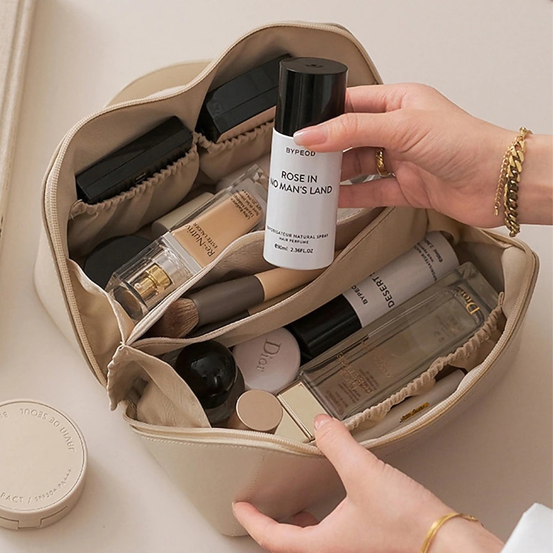 Travel Cosmetic Bag, Large Capacity Portable Makeup Bag Toiletry Bag with Divider, Travel Wash Bag Cosmetic Storage Bag for Women Girls4