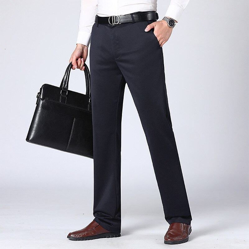 Men's Dress Pants Trousers Chinos Pocket Plain Comfort Breathable Wedding Business Casual Fashion Classic Yellow Navy Blue Stretchy4