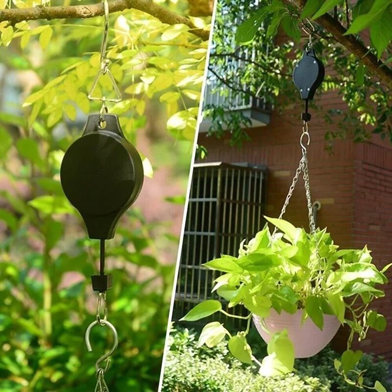 Retractable Hanging Plant Potted Telescopic Hook Garden Orchid Pots Pulley Pull Down Hanger Bird Cage Free Wheeling Lifting Hook4