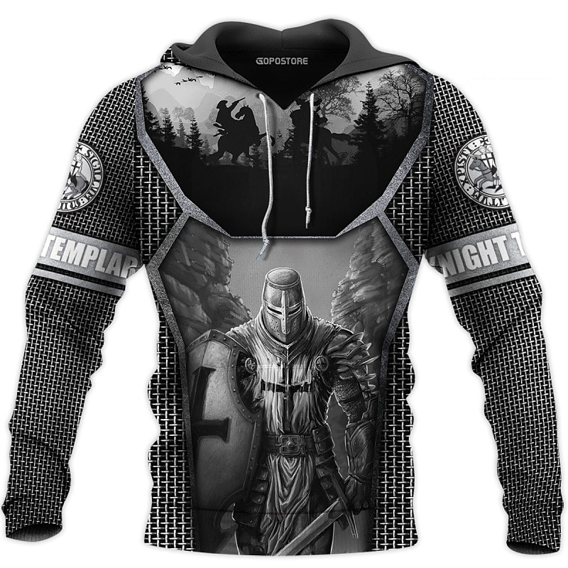 The Last Templar Crusader Knights Templar Crusader Hoodie Cartoon Manga Anime 3D Graphic For Couple's Men's Women's Adults' 3D Print4