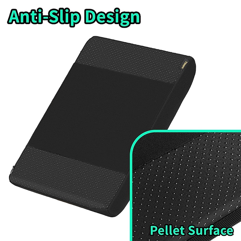 Car Center Console Cover Memory Foam Armrest Cushion & Arm Rest Protector & Middle Organizer Black Elbow Pillow & Seat Central Box Lid Pad & Universal Interior Accessory for Truck  Auto  SUV4