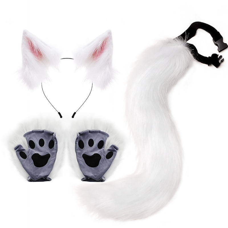 Carnival Suit Animal Claw Simulation Plush Fox Ears Headband Animal Ears Animal Tail Cos Accessories2