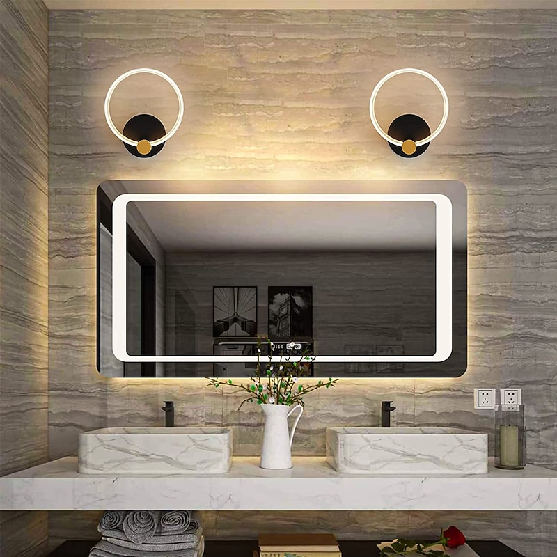 Modern Acrylic Wall Lamp 2-piece Set of Single Head or Double Head LED Decorative Wall Lamp 3-color Temperature Adjustable Wall Hanging Type Suitable for Corridor Staircase Bedroom Living room4