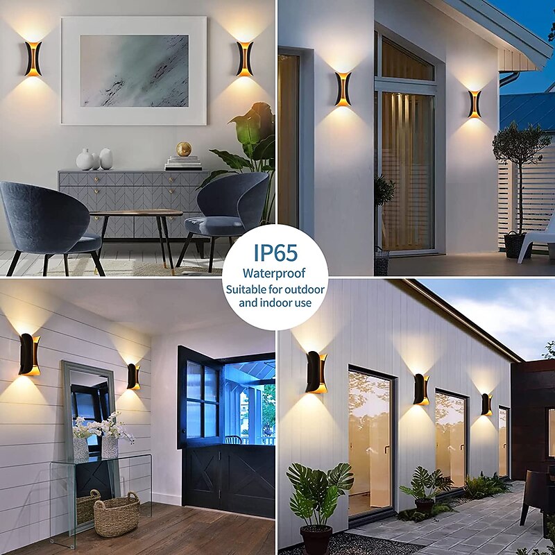 1-Light 20cm Outdoor LED Wall Light Multi Color Up and Down Lighting Indoor Wall Lamp Hotels Courtyards Passages Gates Porch Corridor Modern 90-264V2