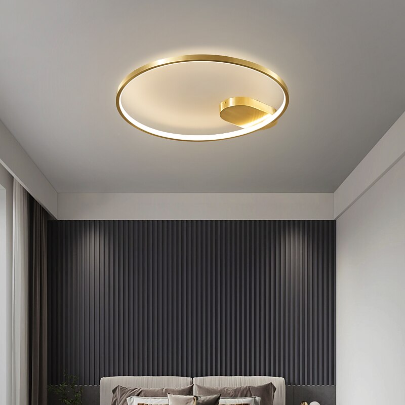 40cm Three-Color Dimmable Ceiling Light Flush Mount Ceiling Light Copper LED Ceiling Light Modern Round Ceiling Light Acrylic Lampshade Ceiling Lamp for Living Room Corridor4