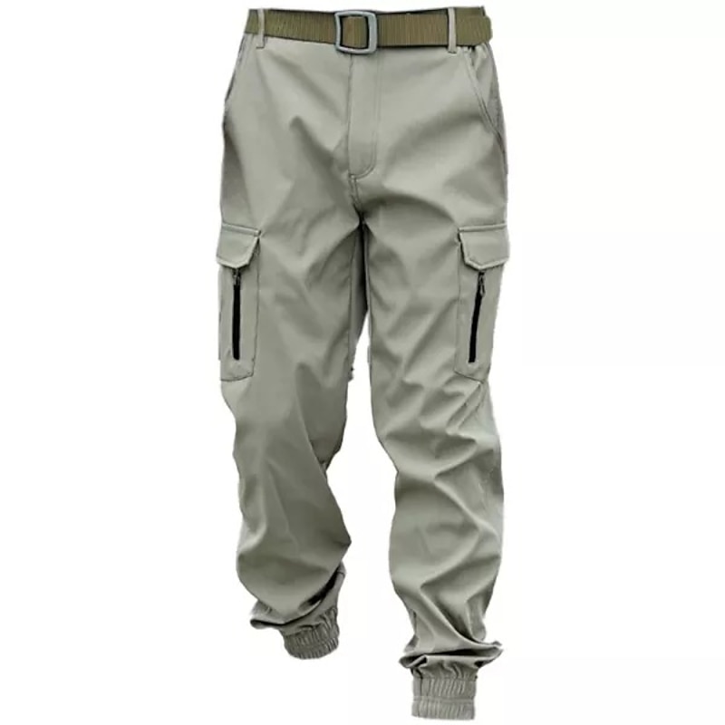Men's Tactical Cargo Pants Work Pants Stretch Wear-resistant trousers with multi pocket spring and autumn sports  outdoor elastic cuff joggers casual overalls camouflage pants without belt3