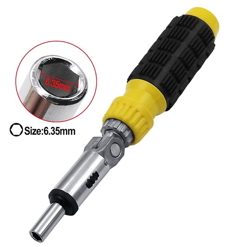 Multi Function Ratchet Screwdriver 0-180 Degree Inside 1/4 Batch Head Hexagon Angles Adjustable Wrench3