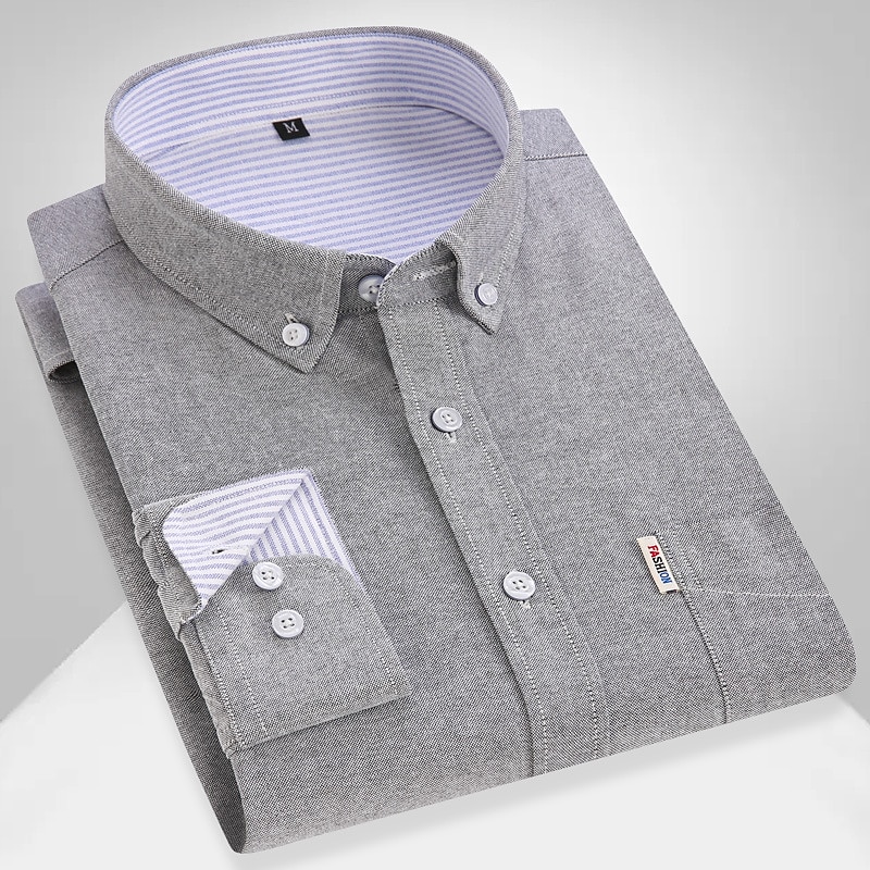 Men's Dress Shirt French Cuff Shirt Button Down Shirt Collared Shirt Oxford Shirt Waves Wedding Street Black Pink Blue Gray Long Sleeve Turndown Spring &  Fall Clothing Apparel Button-Down2