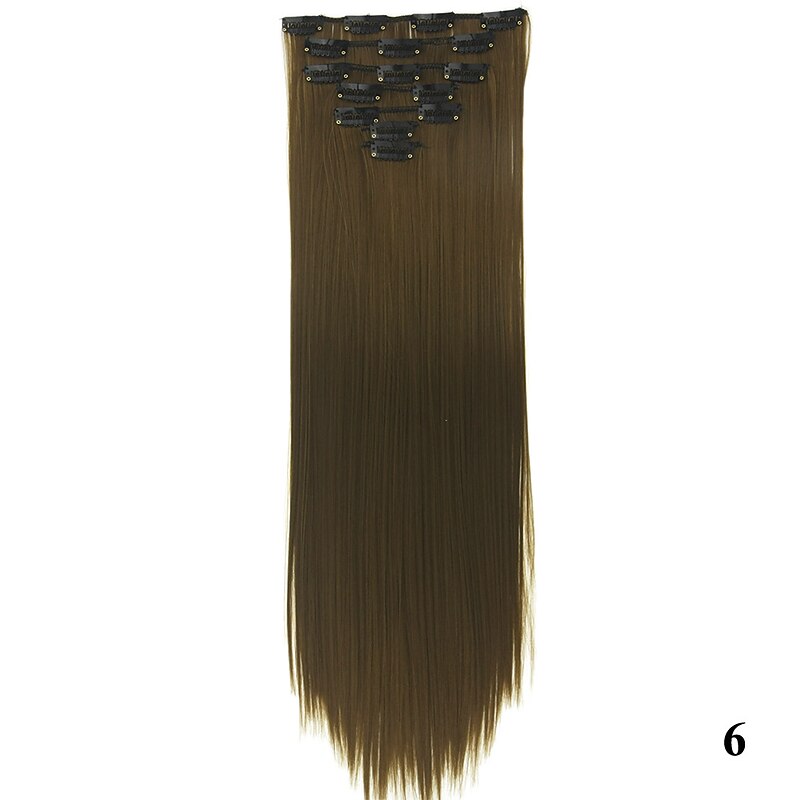 Yaki Straight Synthetic Hair 24 inch Hair Extension Clip In / On 1pc / pack Smooth Women's Girls'4