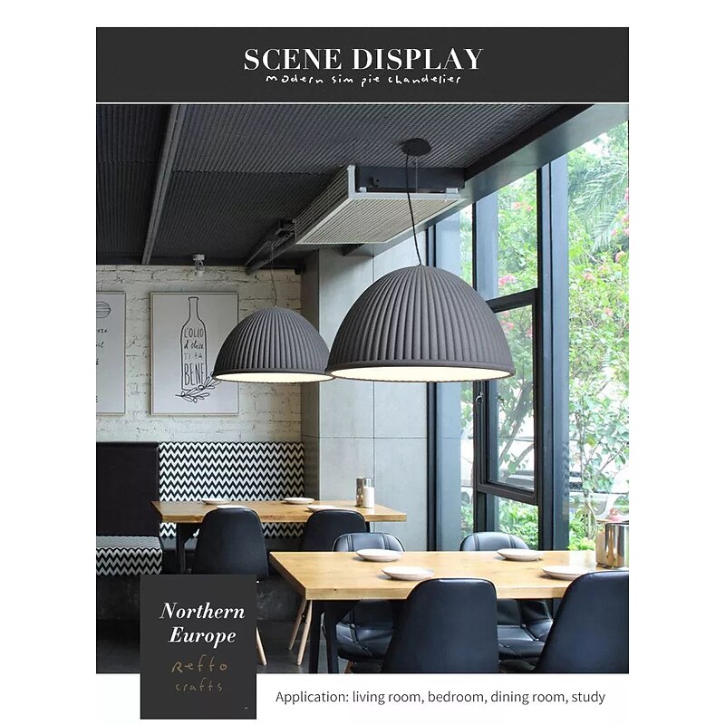 30cm Single Design Island Design Pendant Light Resin Painted Finishes Modern Nordic Style 85-265V4