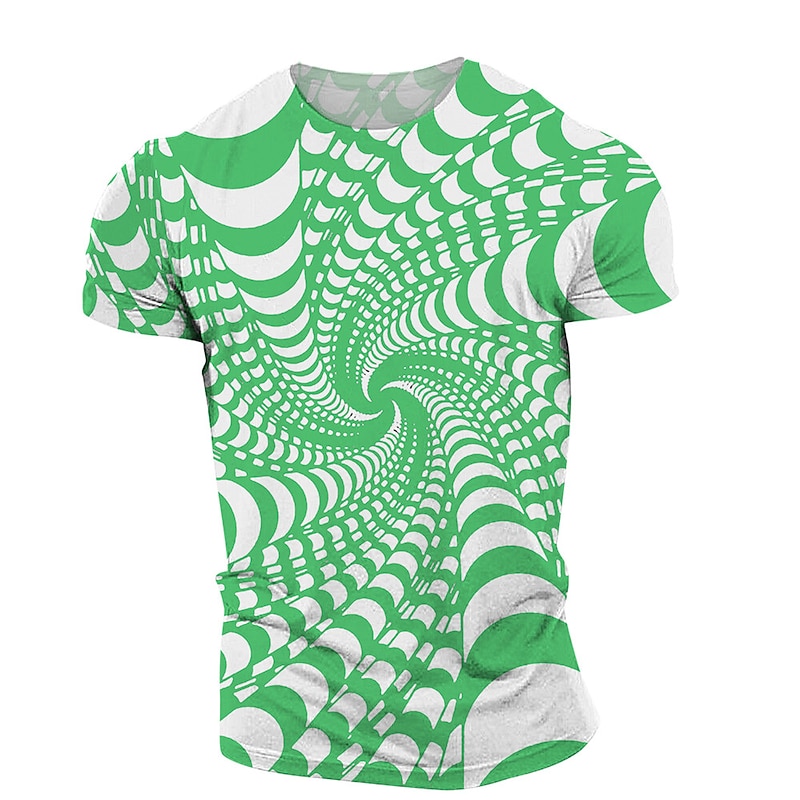 Men's Graphic 3D Shirt T Shirt Short Sleeve T shirt Round Neck Shirt Streetwear Exaggerated Casual Black Light Green Pink Summer Clothing Apparel Plus Size S M L XL XXL 3XL2