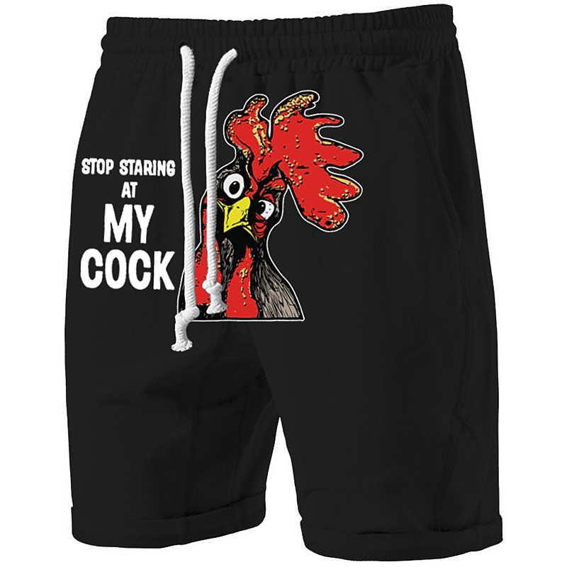 Men's Funny Graphic T-Shirt: 'STOP STARING AT MY COCK' Rooster Pun Humor Top2