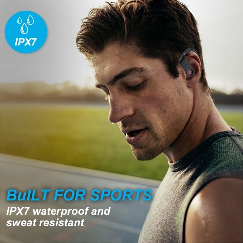 Bluetooth 5.1 Headphones Sports Earbuds 50H Deep Bass Noise Cancelling Headphones with Mic IP7 Waterproof Over-Ear Headphones USB-C/LCD Display for Running3