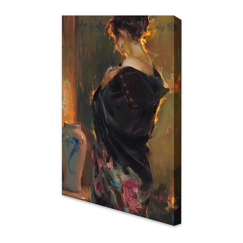 Handmade Oil Painting Canvas Wall Art Decoration Figure Portrait Girl for Home Decor Rolled Frameless Unstretched Painting4