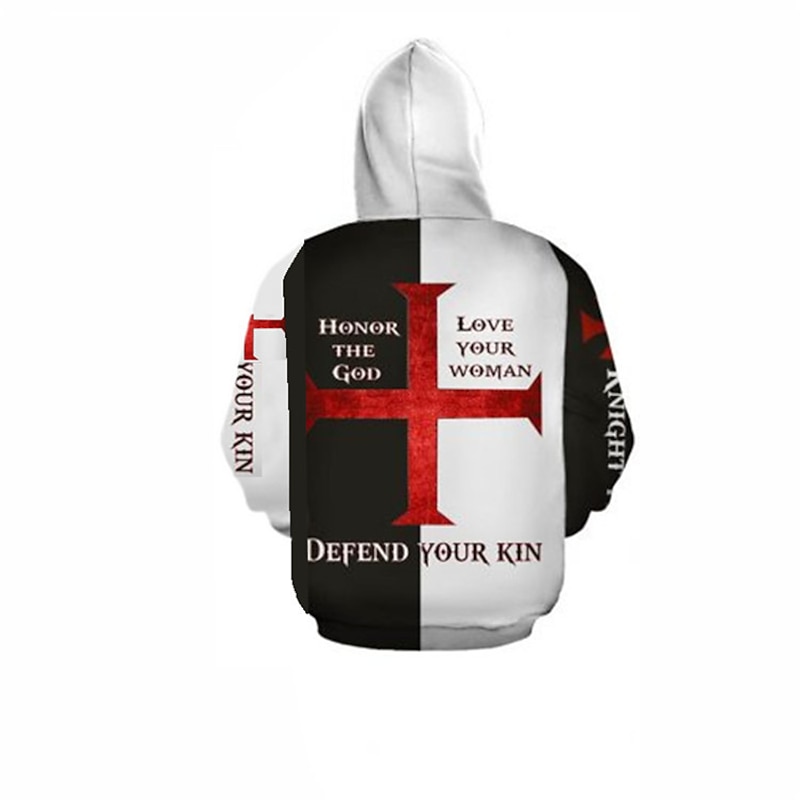 The Last Templar Crusader Knights Templar Crusader Hoodie Cartoon Manga Anime 3D Front Pocket Graphic For Couple's Men's Women's Adults' 3D Print3