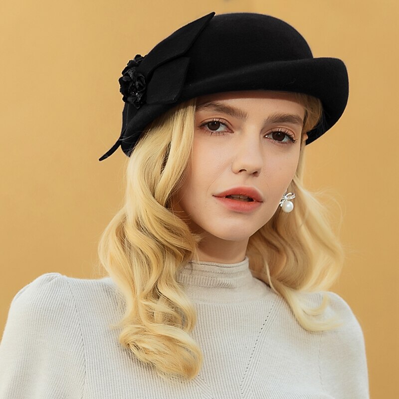 100% Wool Hats with Rhinestone / Bowknot 1pc Casual / Daily Wear Headpiece