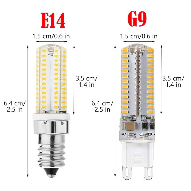 10pcs 4pcs 5w E14 G4 G9 Bi pin LED Landscape Light Bulb 104LEDs SMD 3014 500lm 50W Halogen Equivalent for Home Lighting AC110V AC220V4