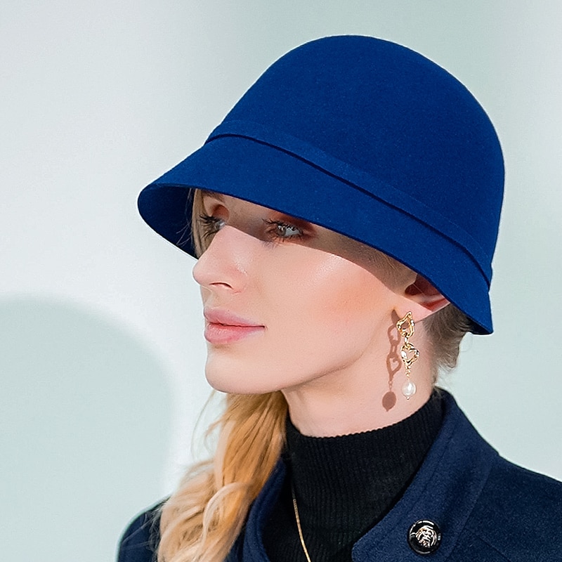 Fashion Elegant Wool Hats with Lace-up 1PC Wedding / Casual Headpiece4