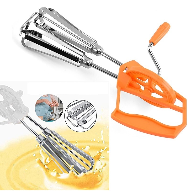 Hand Cranked Semi-automatic Multifunctional Rotary Manual Egg Beater Mixer Stainless Steel Kitchen Egg Whisk Bake Tool Kitchen Accessories Whisk Mixer