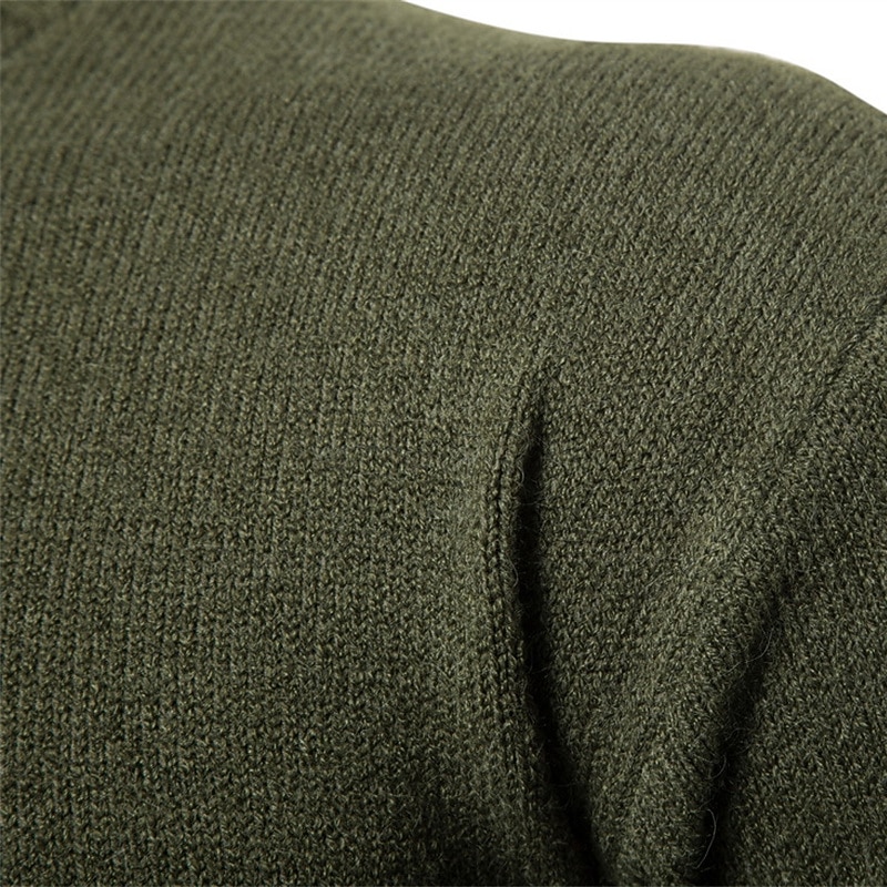 Men's Sweater Pullover Sweater Jumper Turtleneck Sweater Ribbed Knit Knitted Solid Color Stand Collar Basic Casual Daily Holiday Clothing Apparel Winter Fall Black Army Green M L XL4