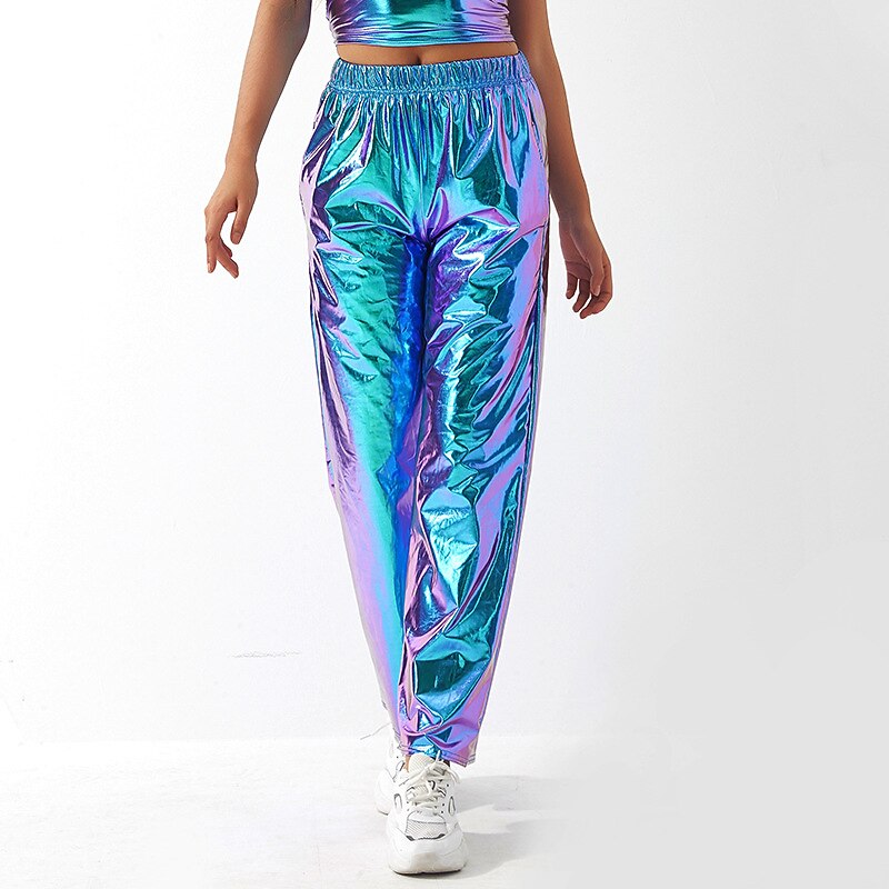 Metallic 1980s Hip Pop PU Leather Pencil Pants Straight Leg Pants Fancy Dress Women's Carnival Costume Masquerade Party Bachelorette Party Pride Parade Adults' Pants2