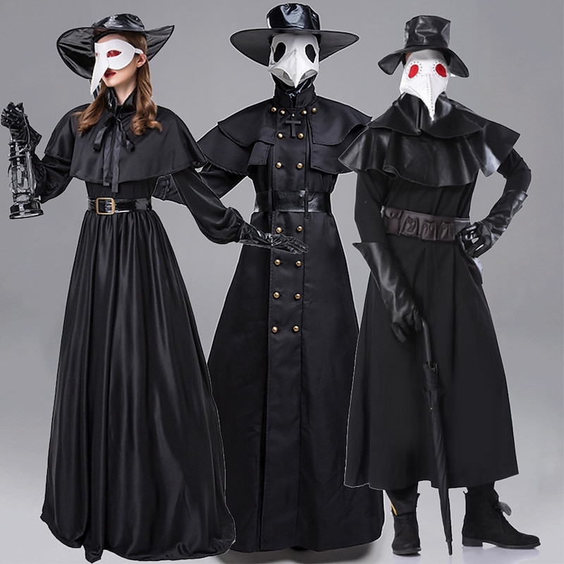 Plague Doctor Halloween Cosplay Costume Masquerade Steampunk Adults' Men's Women's Masquerade Mardi Gras Easy Halloween Costumes Dress Up